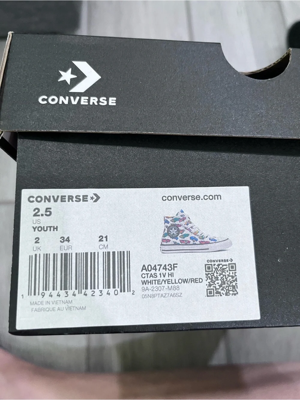 Converse Kids White/Yellow/Red Floral High Top Sneakers
